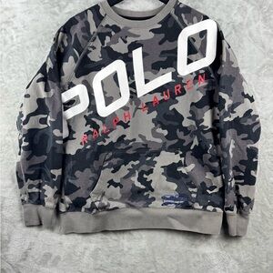 Polo Ralph Lauren Performance Camo Gray Logo  Youth XL Preppy Outdoor School